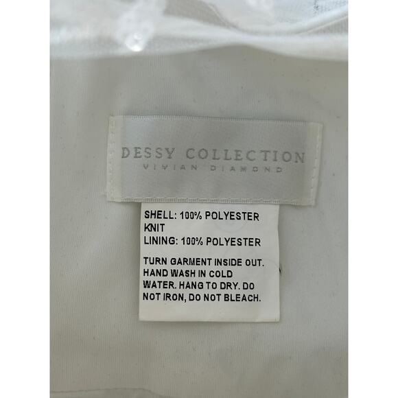 Dessy Collection NWT White 3D Floral Embroidered Puff Sleeve Maxi Dress 24W - Picture 5 of 8